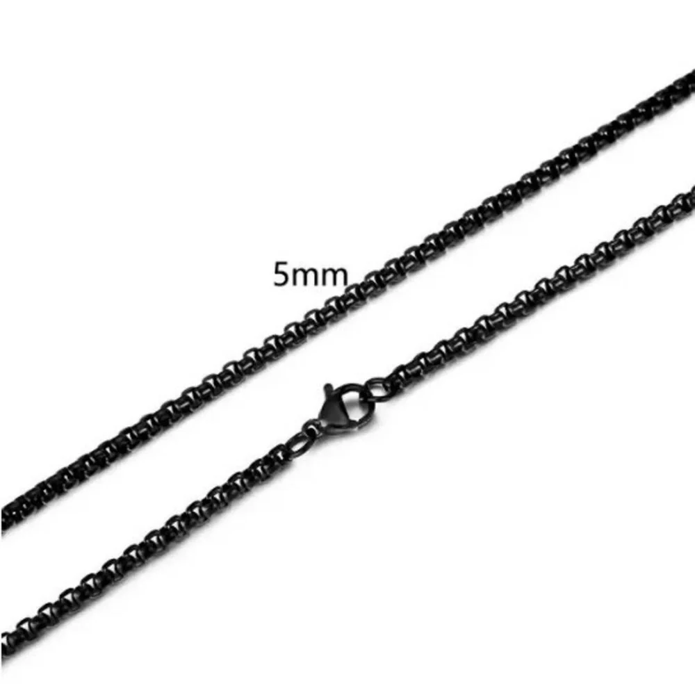5MM Diameter Mens Box Chain Necklace Men Titanium Chain Necklace